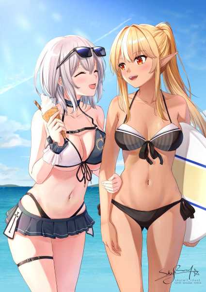 Noel X Flare Summer Hololive Hentai Arena