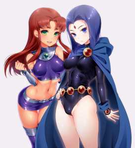 Legendary anime queens [Teen Titans GO] (Starfire and Raven)