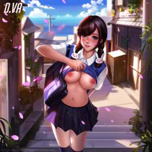 School girl D.va flashing you [Overwatch](Liang Xing) 4 - Hentai Arena