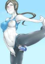 Wii Fit Trainer making her daily stretches more interesting [Wii Fit]