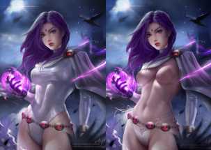 What's under Adult Raven's suit? [Teen Titans] (BlondynkiTezGraja, EDITED) 1 - Hentai Arena