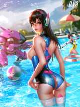 D.va in pool (Liang Xing) [Overwatch] 10 - Hentai Arena