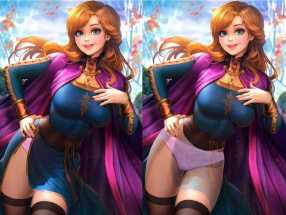 A closer look under Princess Anna's dress. Would you have liked to see Anna ditch her trousers in Frozen 2? [Frozen 2] (NeoArtCore, EDITED)