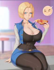 Android 18 - Krillin provides his wife's favorite pizza toping... its cum of course (popogori) [Dragon ball]