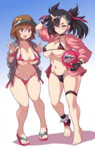 Gloria, Marnie - extreme beach volley bikinis (Tohiro Konno) [Pokemon]