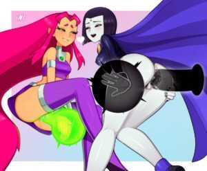 Starfire & Raven get naughty with their powers. [Teen Titans] (Loodncrood)