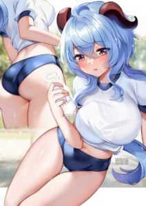 Ganyu is drinking some milk (SquChan) [Genshin Impact]