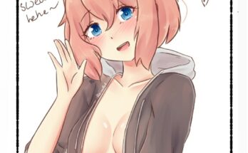 Sayori borrows your hoodie (RaionArt) [Doki Doki Literature Club]