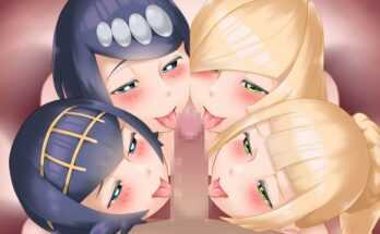Quadruple blowjob from Lana, Lillie, lanas mother and lusamine. Absolute heaven (toba tsutsumi) [pokemon]