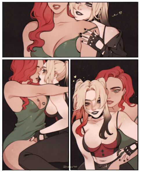 Harley Quinn, Poison Ivy - girlfriends stay at home date (ahoguru) [DC, Batman, Harley Quinn]