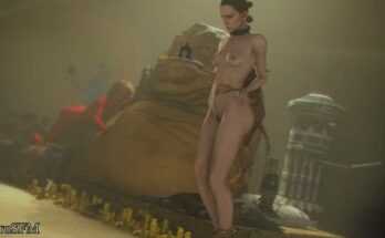 Rey servitude to Jabba the Hutt [Star Wars] (cyrusfm)
