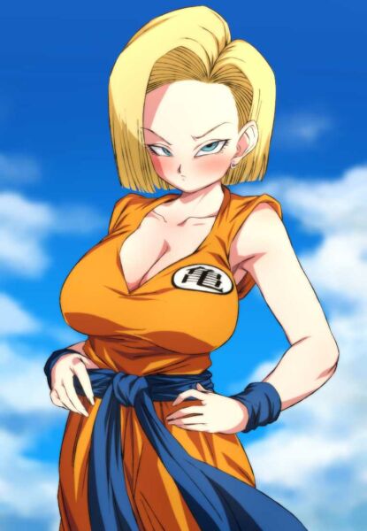 Android 18 tries Goku's outfit (ROM) [Dragon Ball Z]