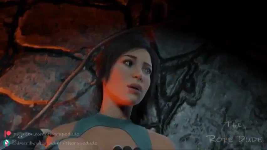 Tifa Lockhart toying with Lara Croft (TheRopeDude) [Final Fantasy, Tomb Raider]
