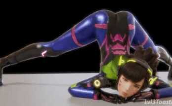 Dv.a has a wardrobe malfunction while striking the Jack-O pose (Lvl3toaster) [Overwatch]