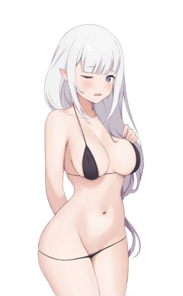 Emilia tries on her bikini (Coro Fae) [Re:Zero]