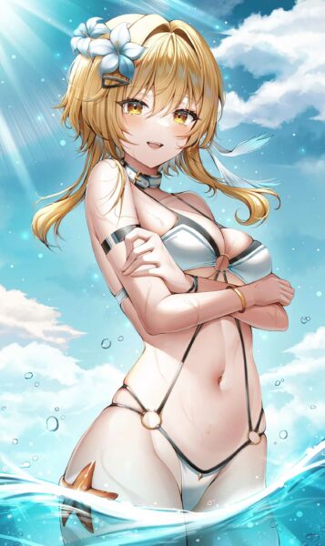 Lumine in the water on such a good weather (wol_927) [Genshin Impact]