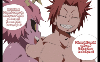 Mina helping Kirishima with his Hardening quirk (coffing @dutheg123) [My Hero Academia]