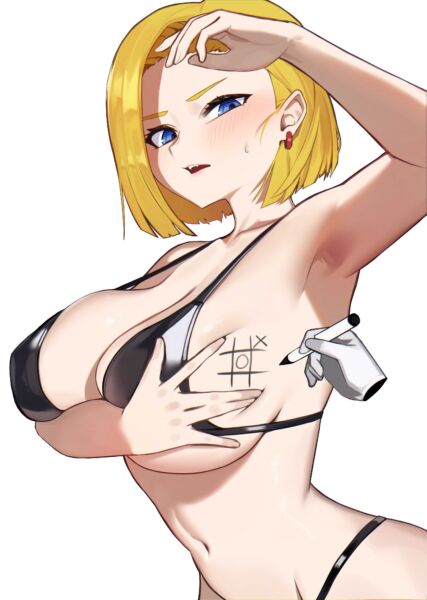 Android 18 - learning how to play tic tac toe (Yzr 99) [Dragon Ball]