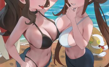 Hilda & Rosa at the Beach [Pokemon] (HoodxArt)