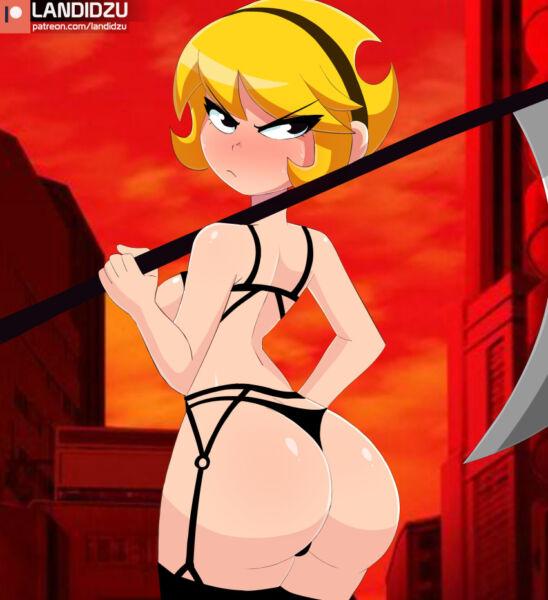 Mandy with the Grim Reaper's Scythe (Landidzu) [The Grim Adventures of Billy and Mandy]