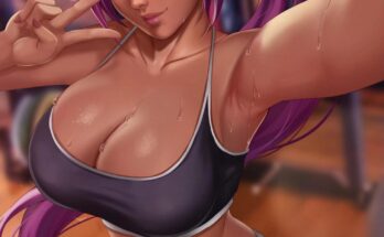Yoruichi after her hot and steamy workout (exlic) [Bleach]