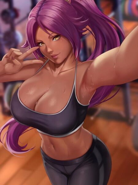 Yoruichi after her hot and steamy workout (exlic) [Bleach]