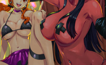 Witch Nami and Devil Robin (@konohanan) [One Piece]