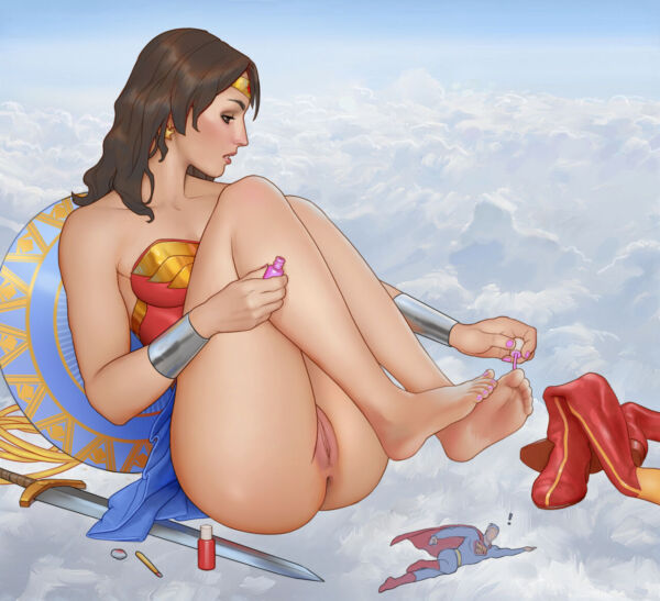 Wonder Woman doing her nails [DC Comics] (Steven Stahlberg)