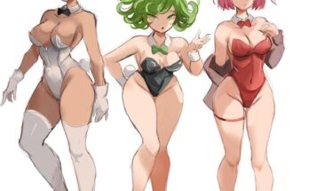 Bea, Tatsumaki, and Natsuki are all really to celebrate the Year of the Rabbit (Rakeemspoon) [Pokemon, One Punch Man, Doki Doki Literature Club]