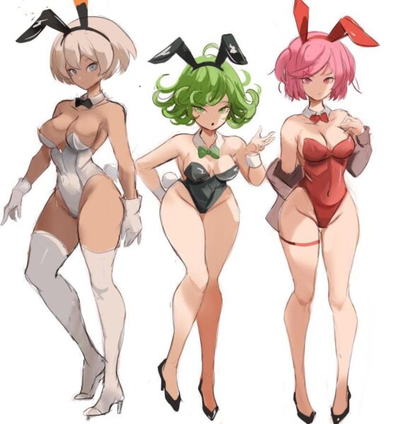Bea, Tatsumaki, and Natsuki are all really to celebrate the Year of the Rabbit (Rakeemspoon) [Pokemon, One Punch Man, Doki Doki Literature Club]