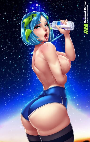 Earth-chan reminding you to stay hydrated (DominikDraw) [Earth]