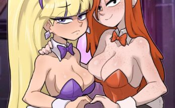 Pacifica and Wendy showing off their bunny girl suits (Centinel303) [Gravity Falls]