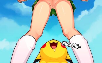 Pikachu takes a break to admire the Nameless Lass trainer from the opening (Loodncrood) [Pokemon]