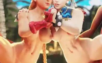 Cammy and Chun Li fun in the sun (Crisisbeat)[Street Fighter]