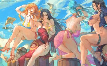 Nami, Boa, Vivi and Robin (cutesexyrobutts) [One Piece]