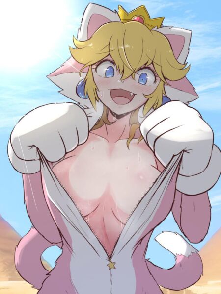 Princess Peach in a cat suit (Kurachi Mizuki) [Super Mario Bros.]