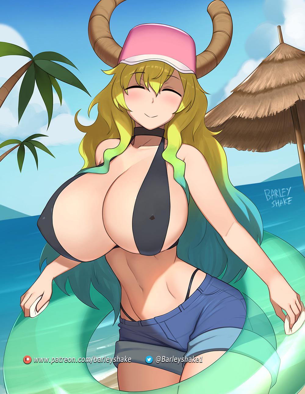 Quetzalcoatl is having fun in the ocean (BarleyShake) [Miss Kobayashi’s Dragon Maid]