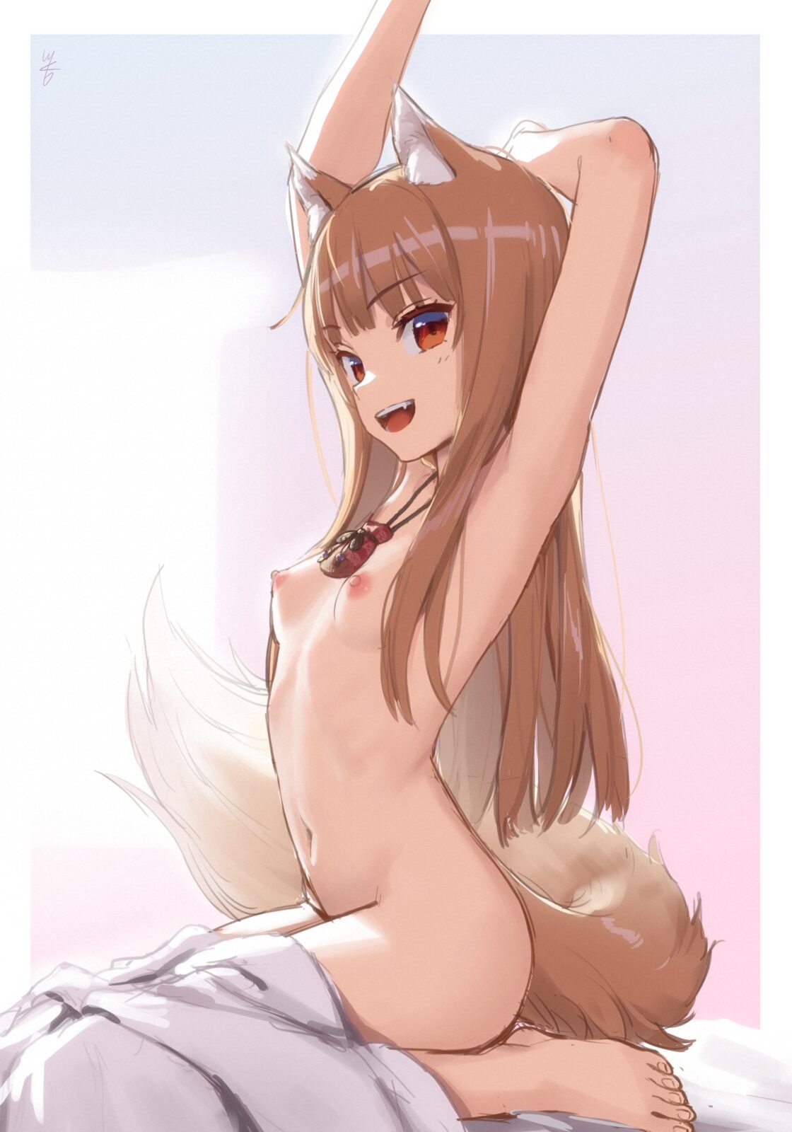 Holo wolf goddess (kawakami_rokkaku) [Spice and Wolf]