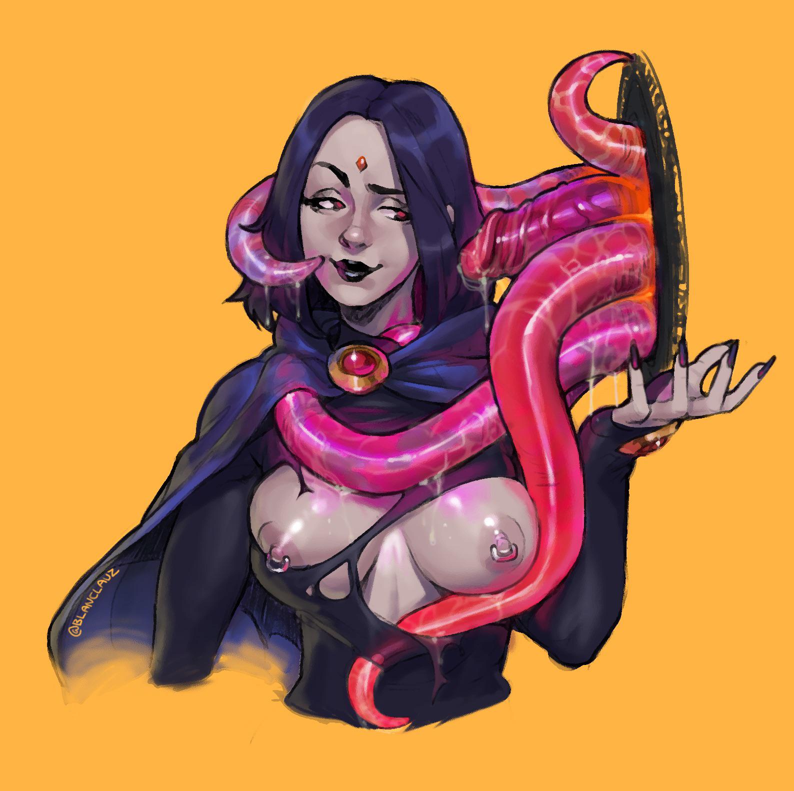 Raven summoning tentacles to please her (blanclauz) [Teen Titans]