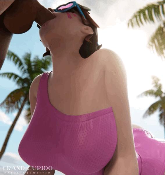 Dva at the beach [Overwatch] (grand_cupido)