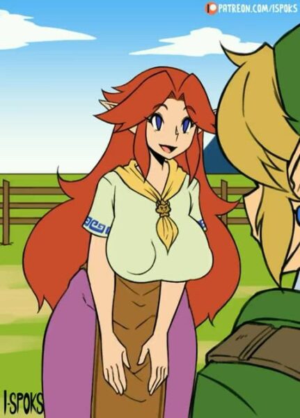 Malon - lifting her skirt to reveal her natural red bush (I-Spoks) [The legend of Zelda]