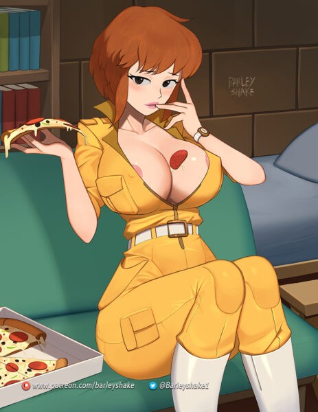 April O'Neil invites you to a nice pizza lunch (Barleyshake) [Teenage Mutant Ninja Turtles]