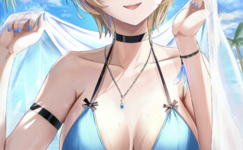 Lumine in blue bikini (Otabaaa) [Genshin Impact]