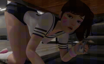 D.va stuck under the table (Bewyx) [Overwatch]