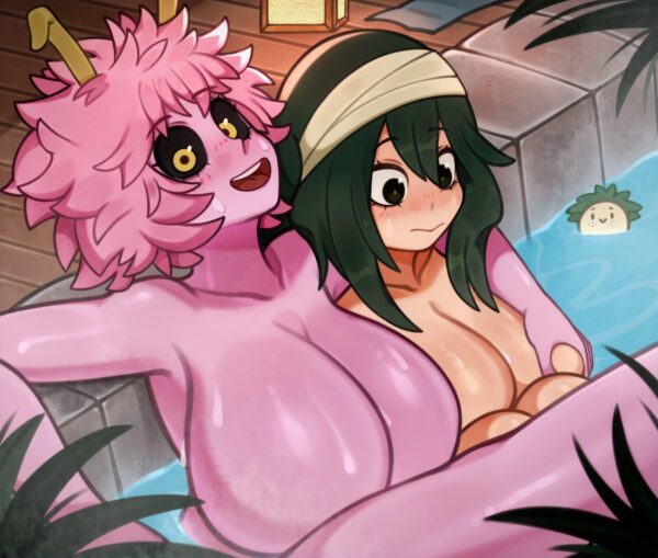 Mina and Tsuyu at a hot spring (MelonPuff) [My Hero Academia]