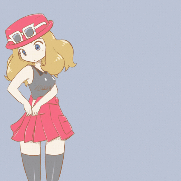 Serena losing her skirt (microsd) [Nintendo, Pokémon]