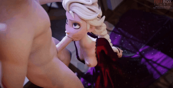 Elsa giving head (fireboxstudios) [Disney, Frozen]