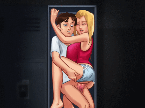 Stuck in a locker with Roxxy (DarkCookie) [Summertime Saga]
