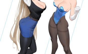 Asuna Ichinose, Android 18 - outfit swap with a bunny girl (Wonbin Lee) [Blue Archive, Dragon Ball]