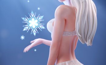 Elsa White Lingerie Cheeky Pin-Up! Wallpaper, 3D HD Porn Hentai [Disney, Frozen] (Firebox Studio)